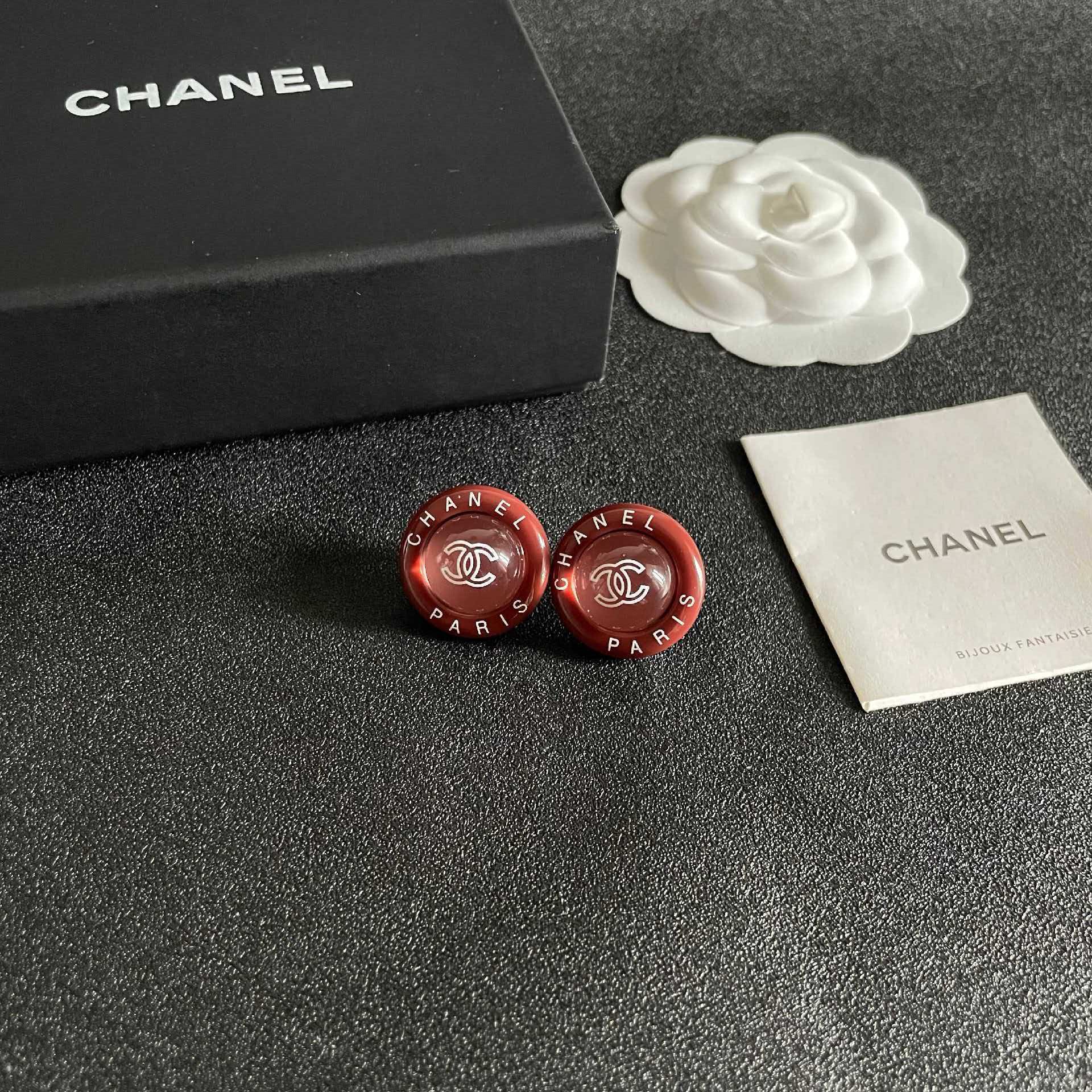 Chanel Paris Logo Earrings