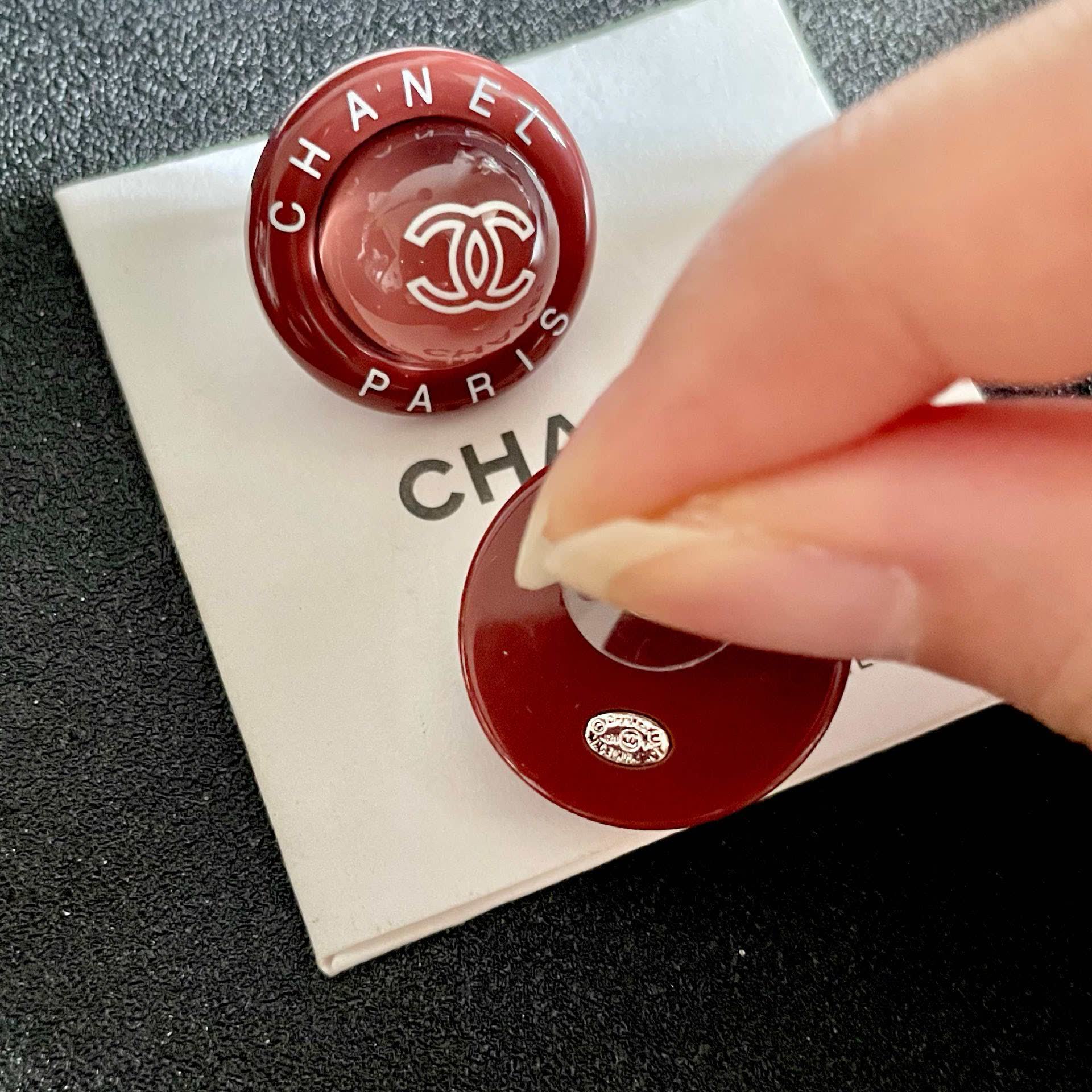 Chanel Paris Logo Earrings