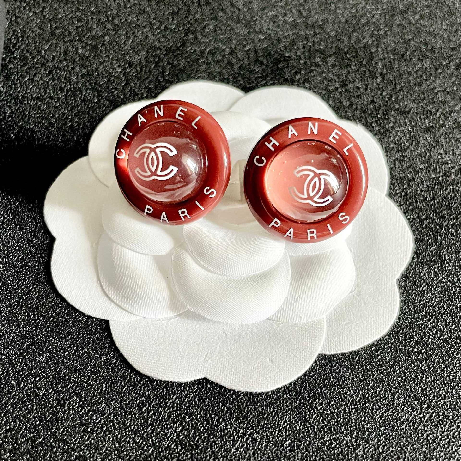 Chanel Paris Logo Earrings