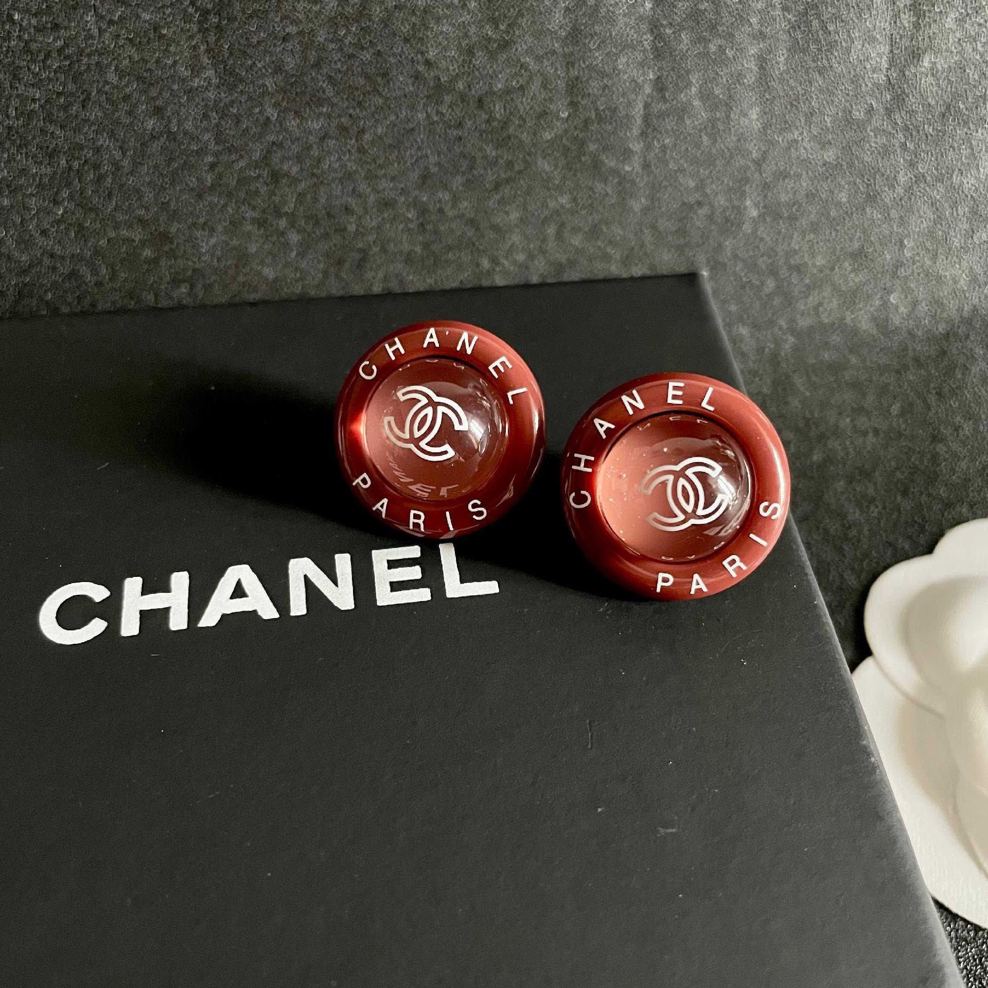 Chanel Paris Logo Earrings