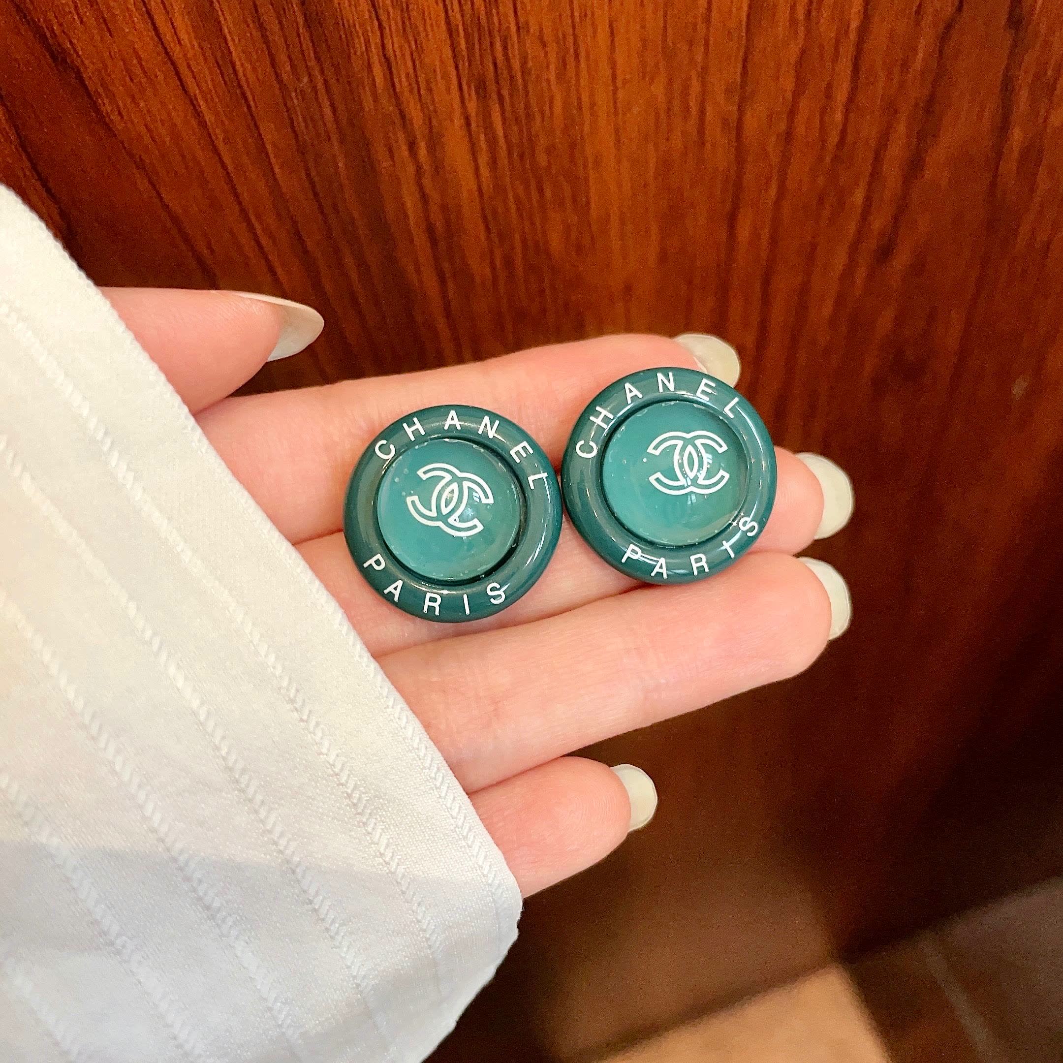 Chanel Paris Logo Earrings