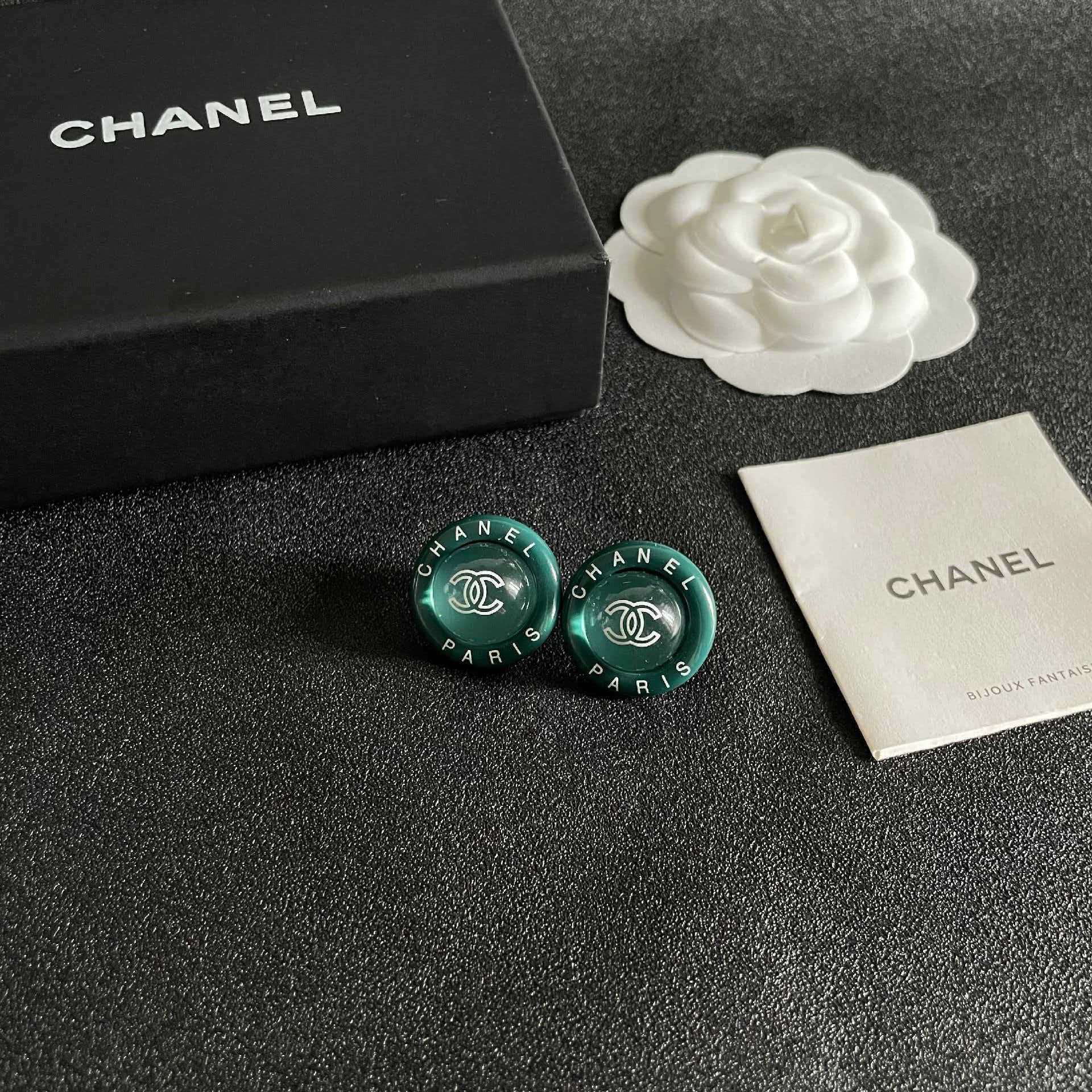 Chanel Paris Logo Earrings