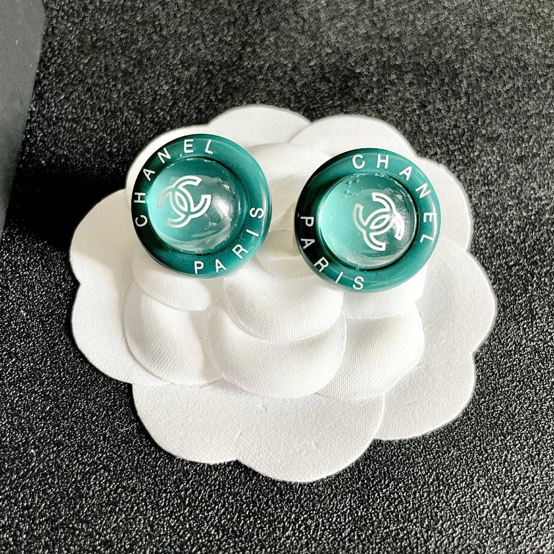 Chanel Paris Logo Earrings