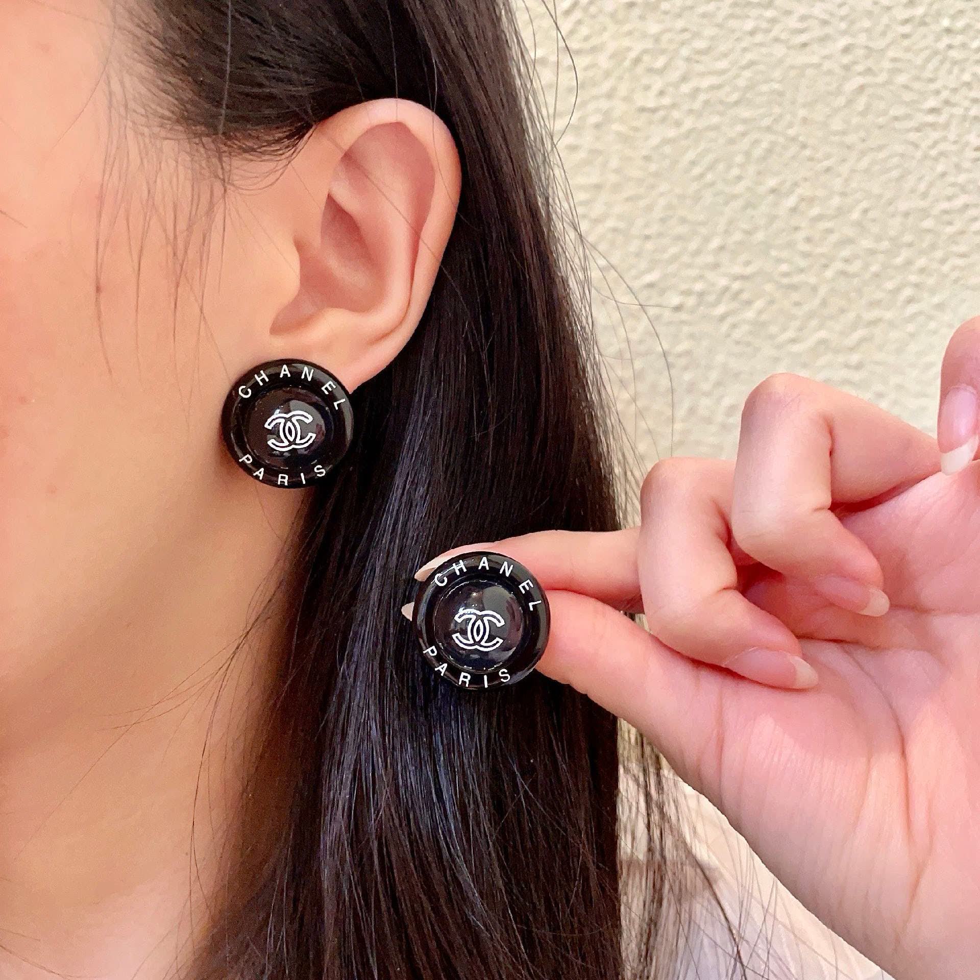 Chanel Paris Logo Earrings Chanel Paris Logo Earrings
