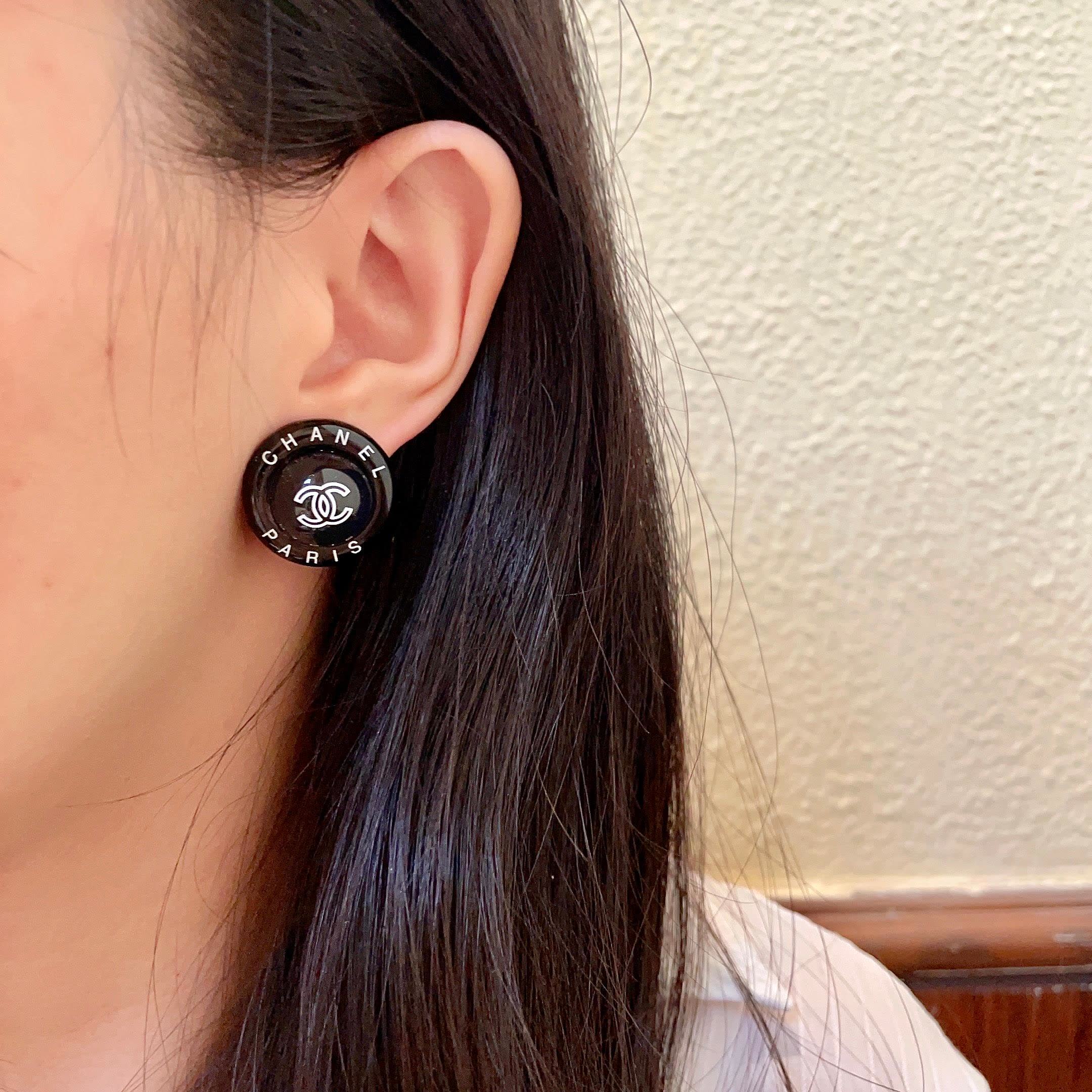 Chanel Paris Logo Earrings