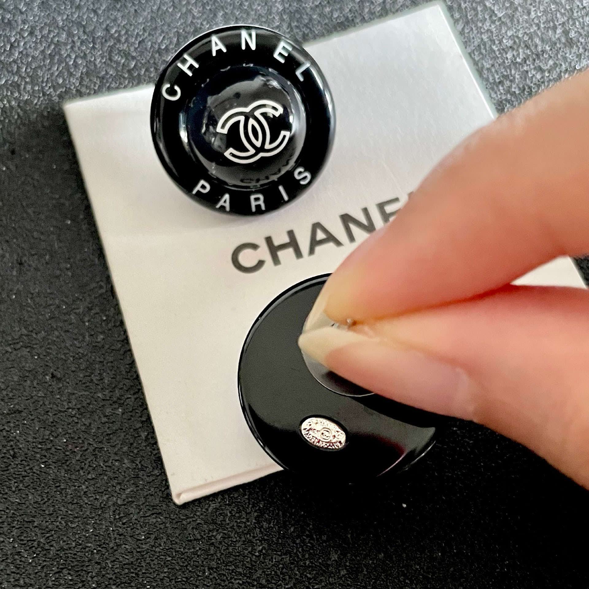 Chanel Paris Logo Earrings