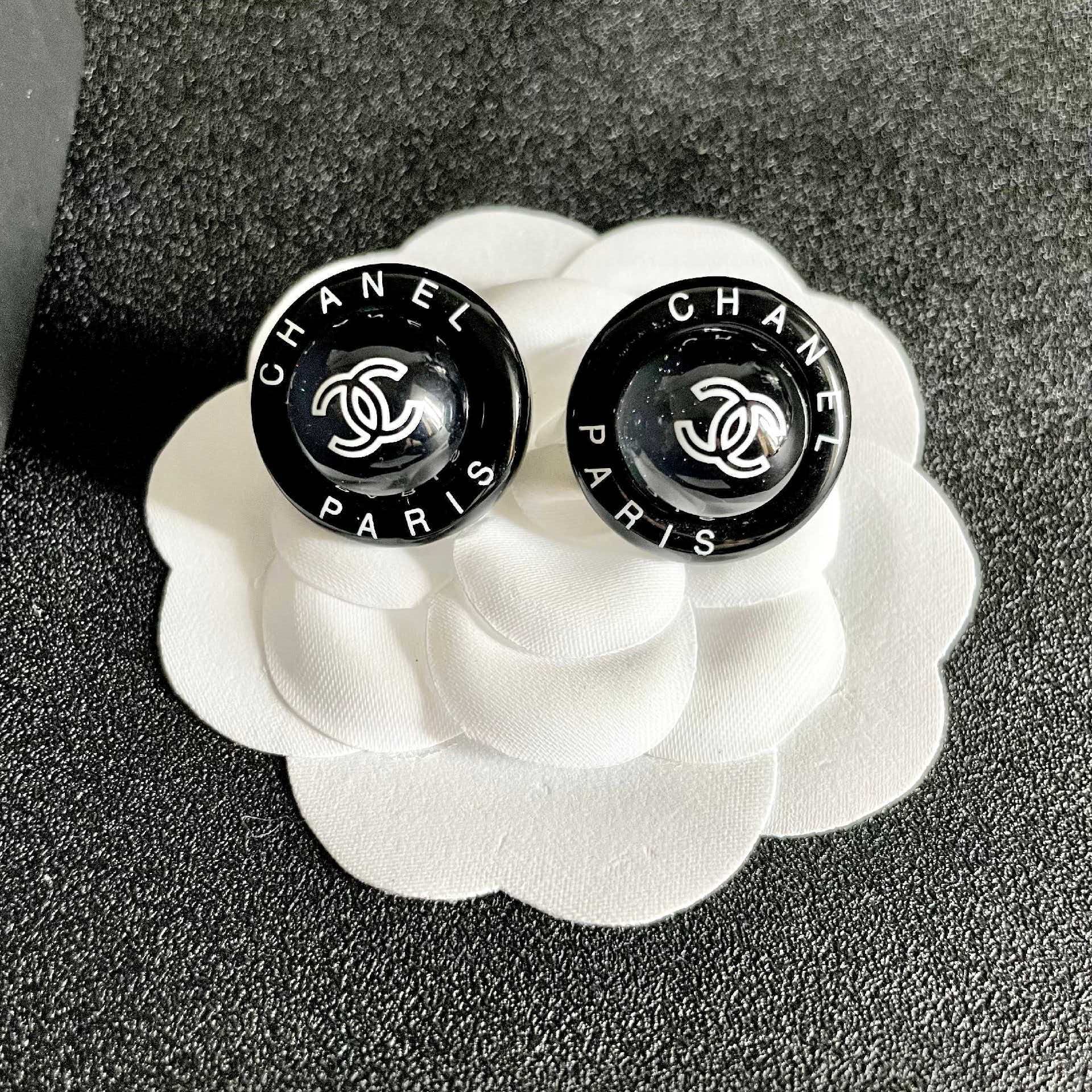 Chanel Paris Logo Earrings