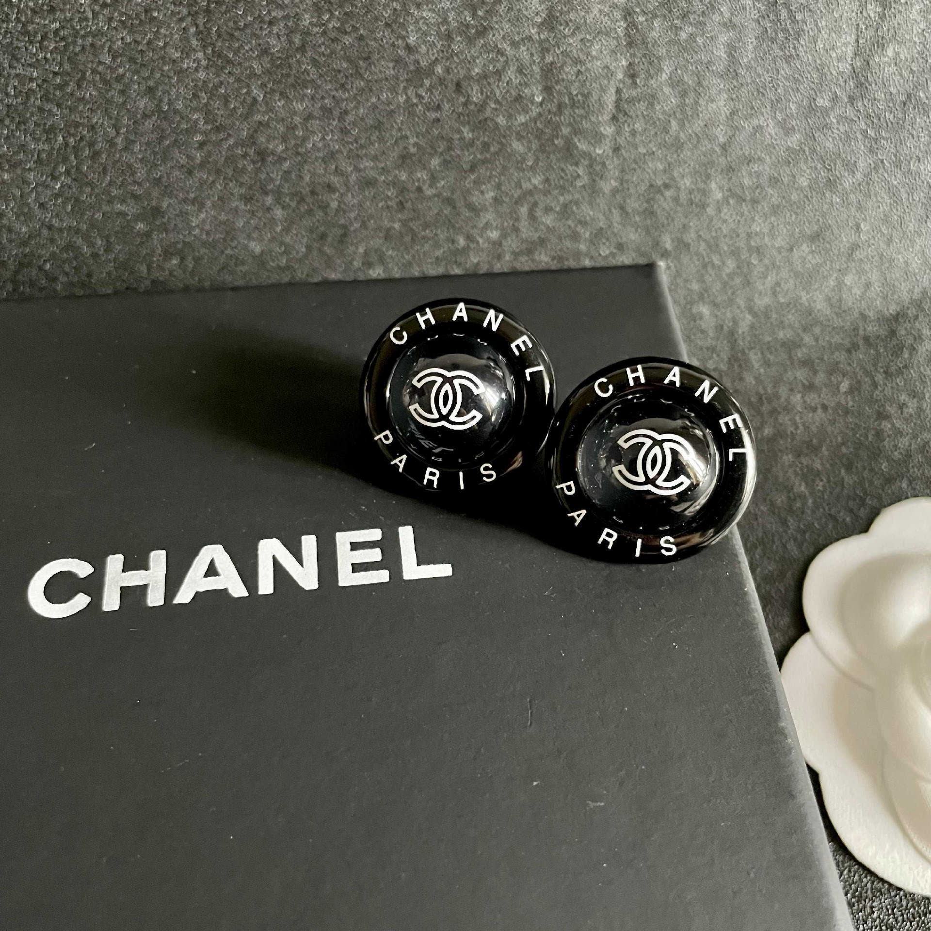Chanel Paris Logo Earrings