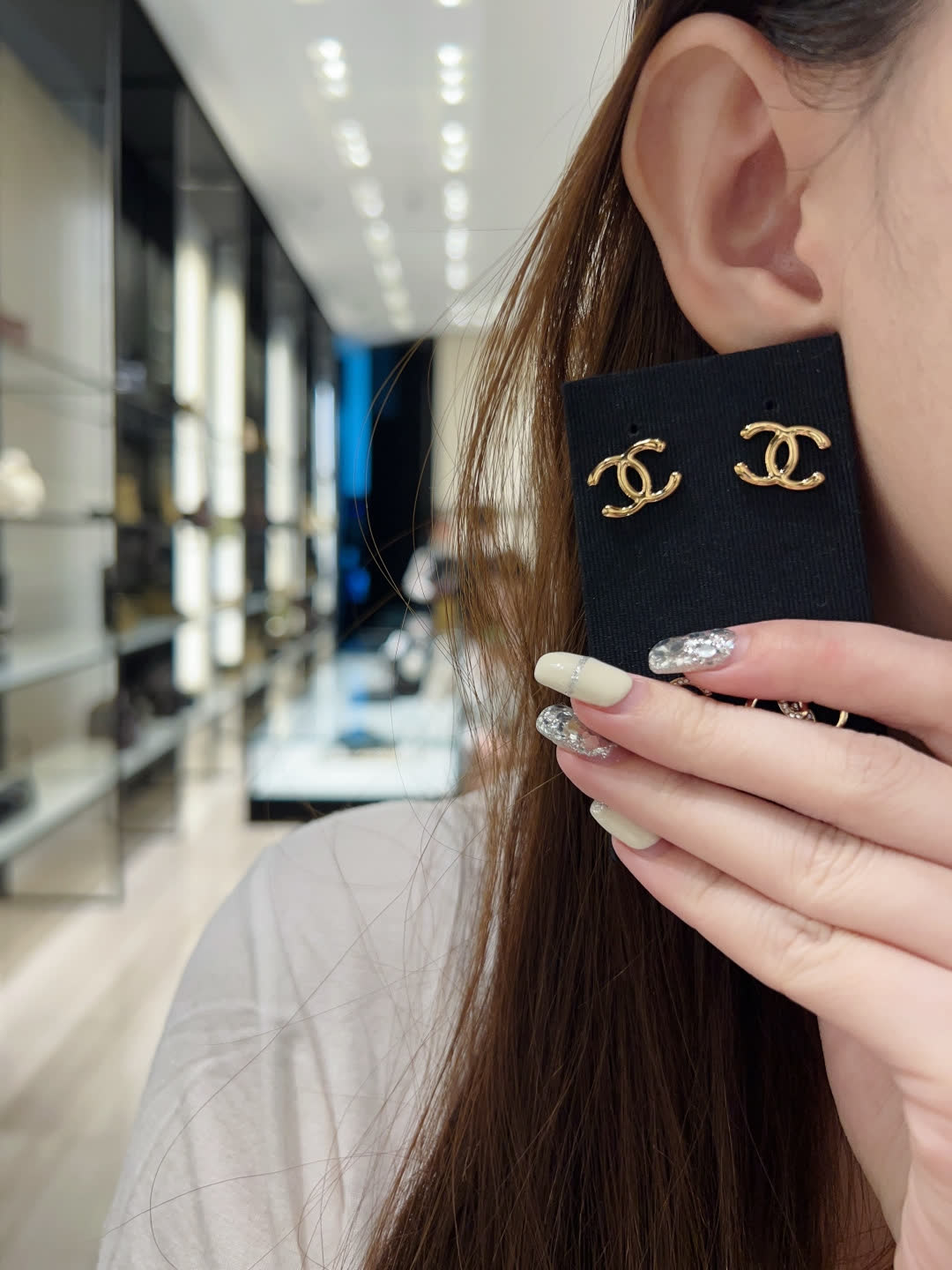 Chanel CC Logo Earrings
