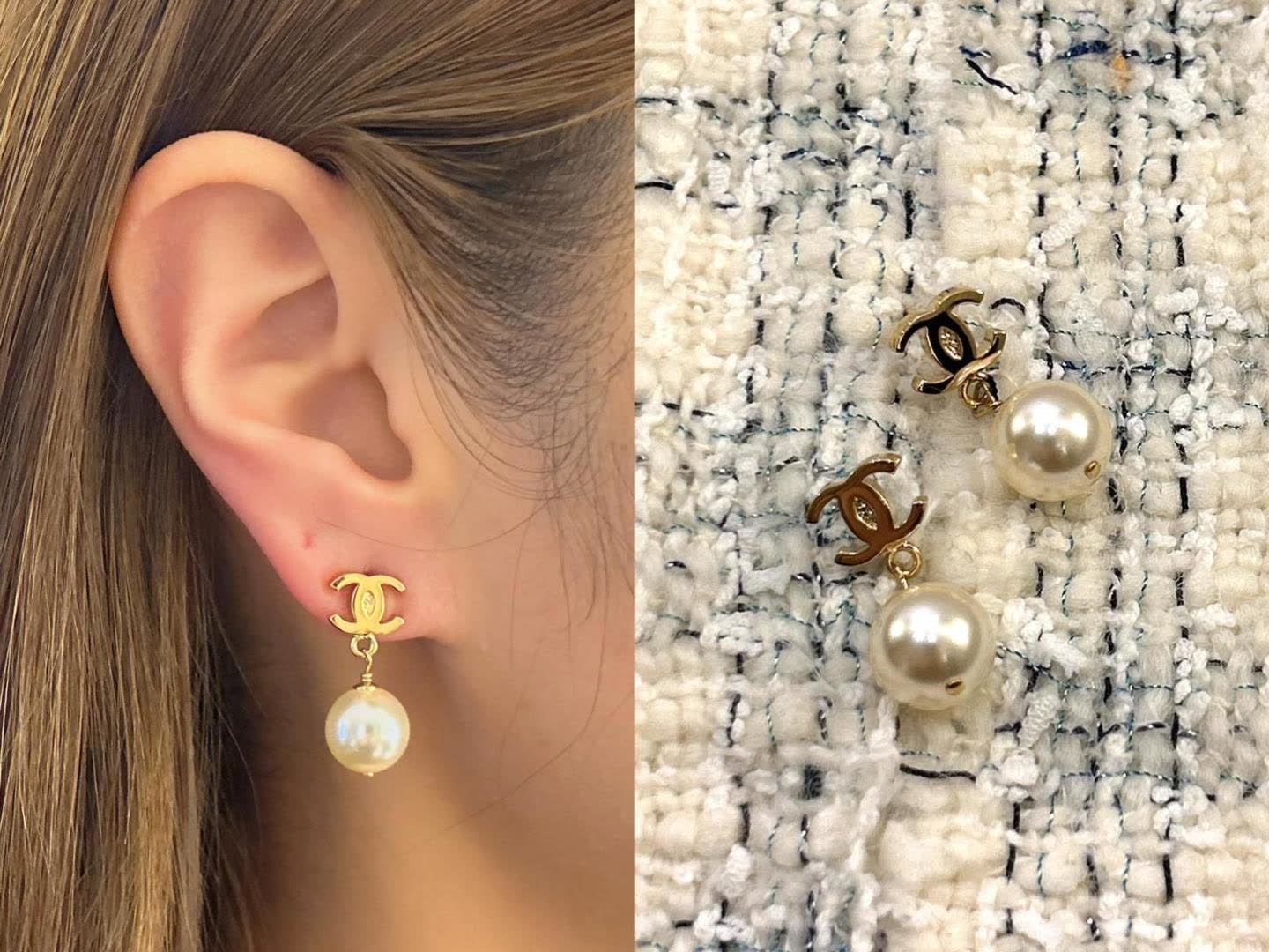 Chanel Pearl Earrings