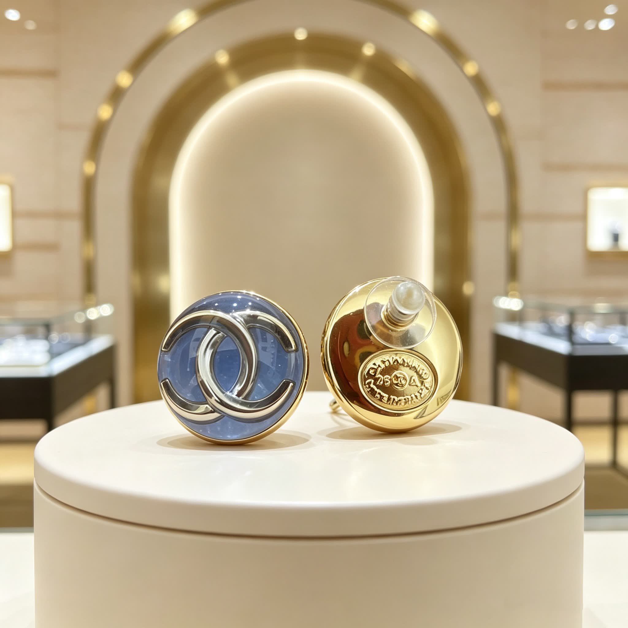 Chanel CC Logo Earrings