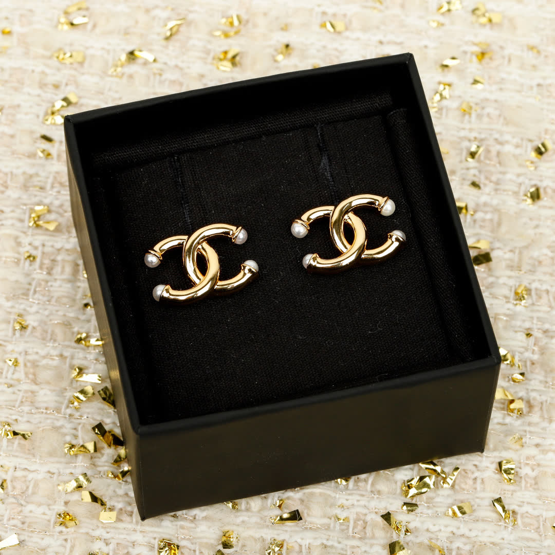 Chanel CC Logo Earrings