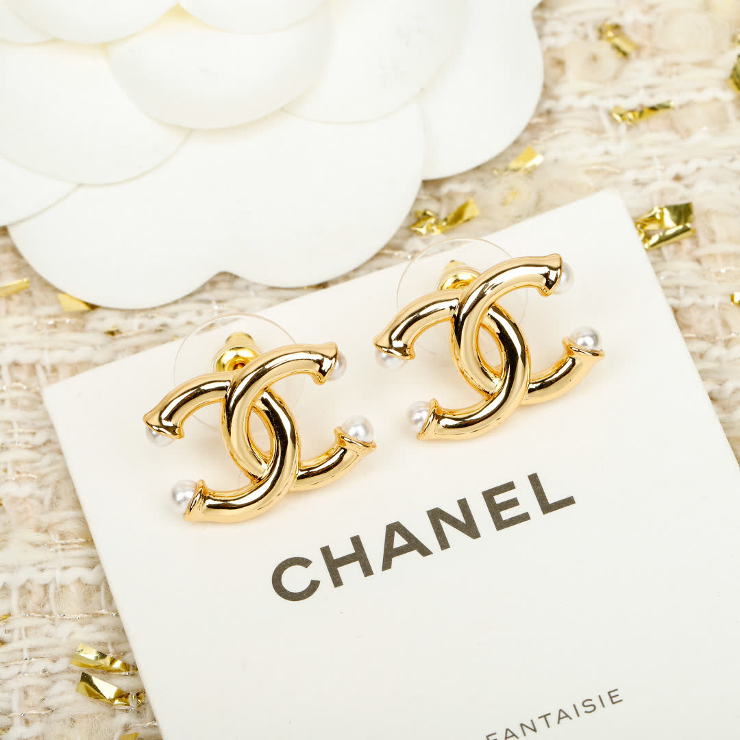 Chanel CC Logo Earrings