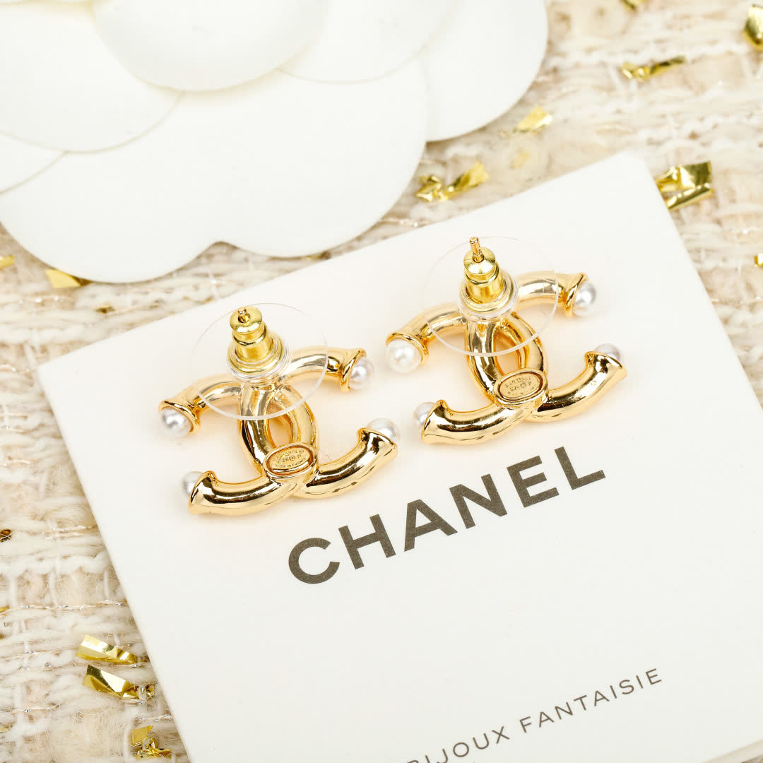 Chanel CC Logo Earrings