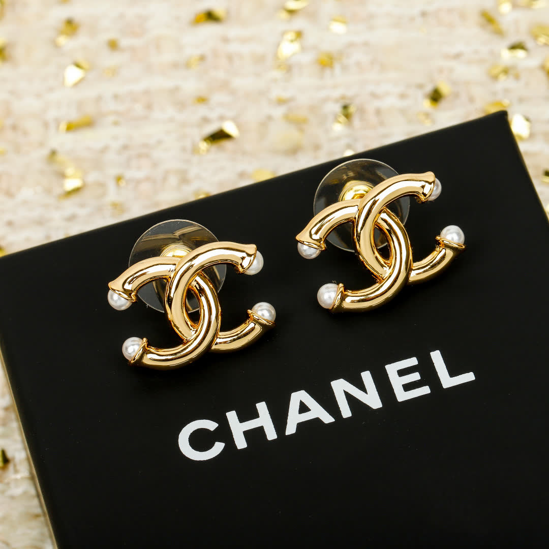 Chanel CC Logo Earrings