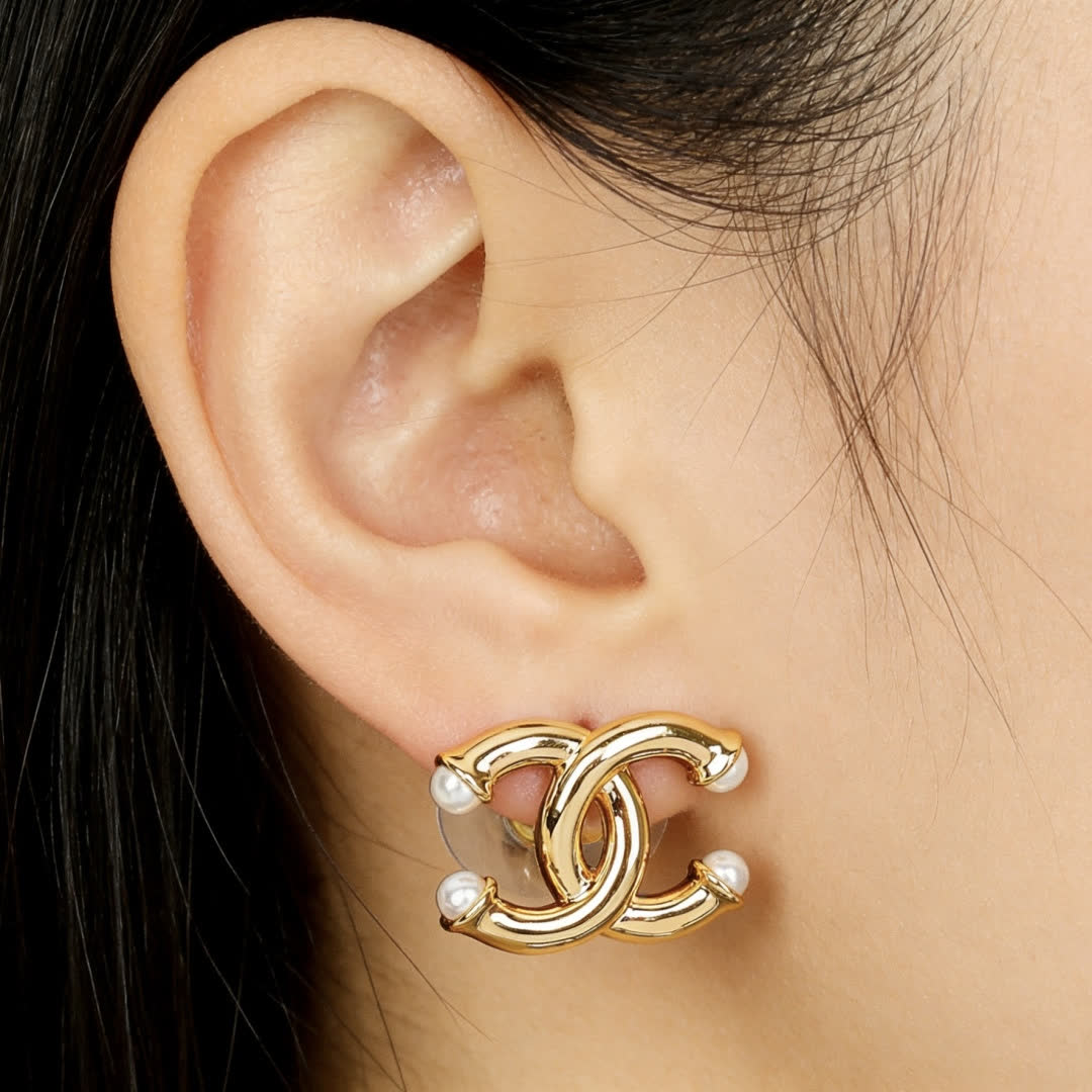Chanel CC Logo Earrings