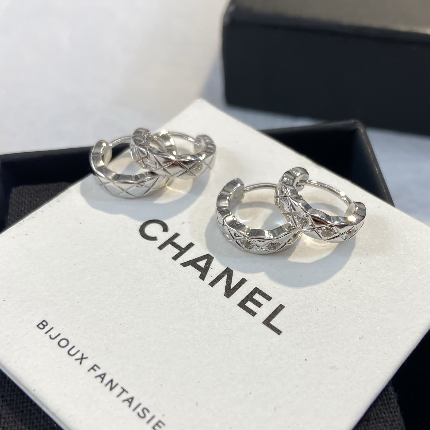 Chanel Silver Hoop Earrings Chanel Silver Hoop Earrings