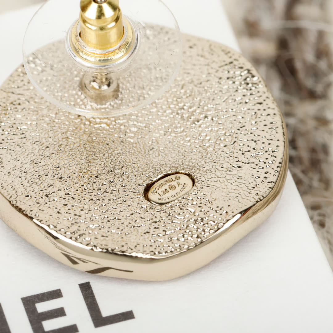Chanel Red Camellia Earrings