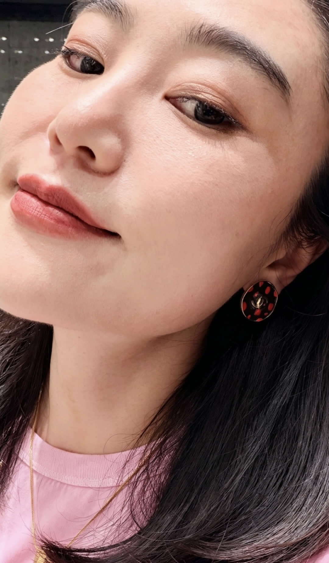 Chanel Red Camellia Earrings