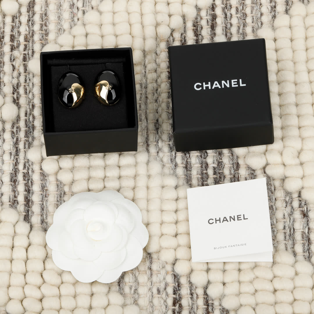 Chanel Black and Gold Earrings Chanel Black and Gold Earrings