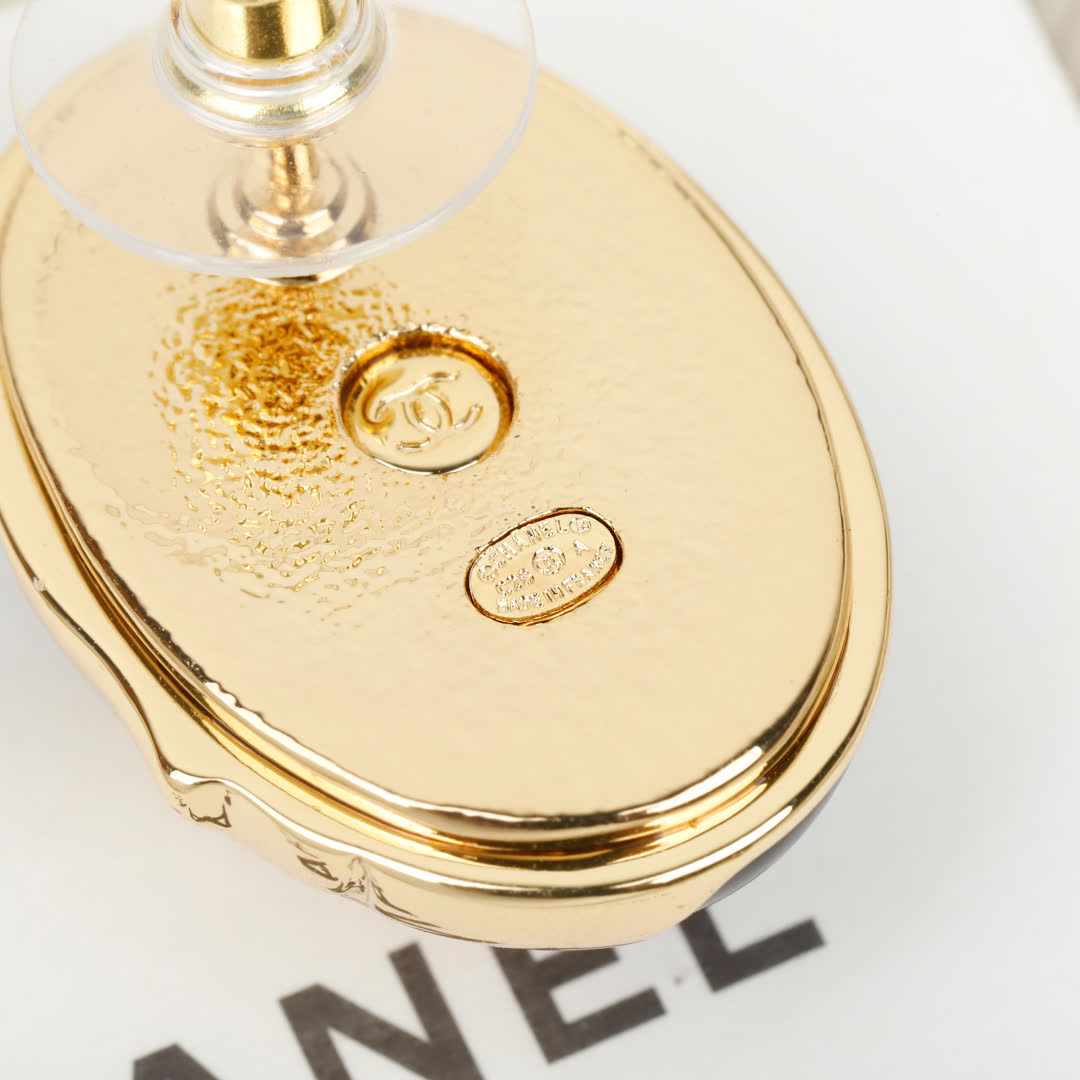 Chanel Black and Gold Earrings