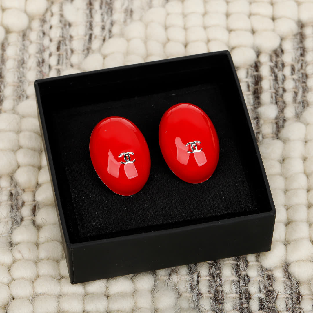 Chanel Red Earrings
