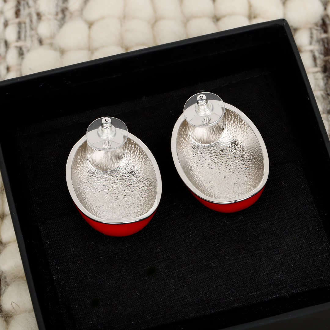 Chanel Red Earrings