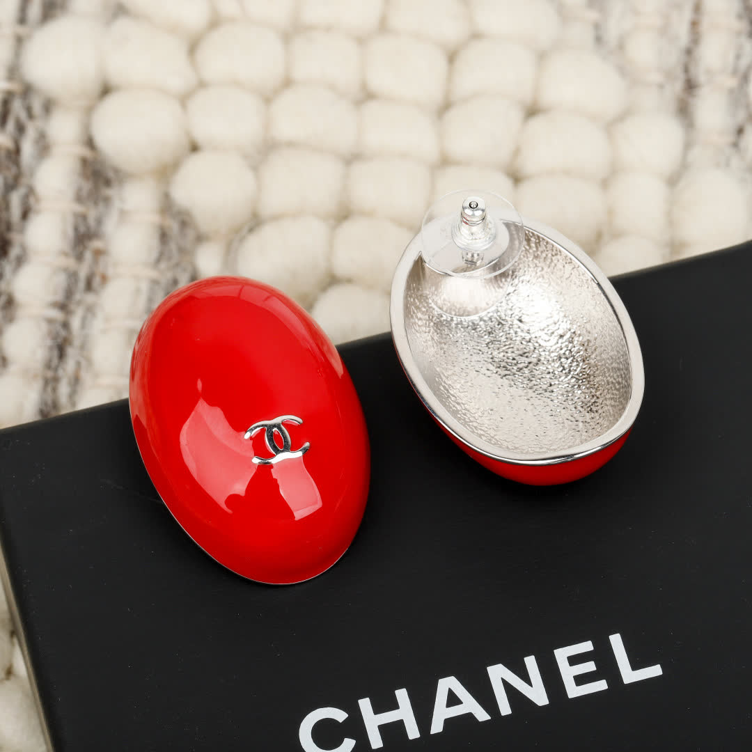 Chanel Red Earrings