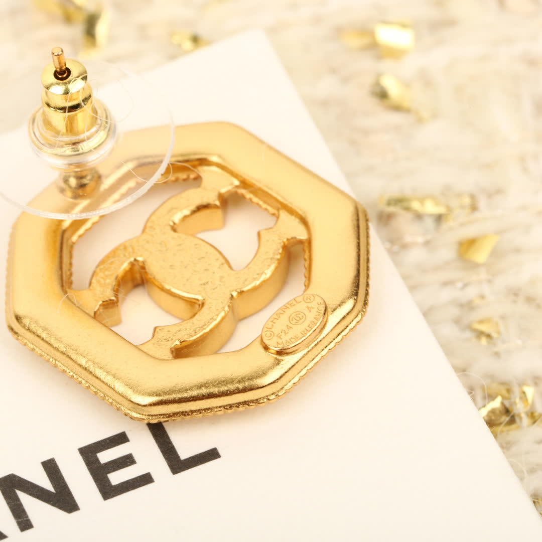 Chanel CC Logo Stud Earrings
