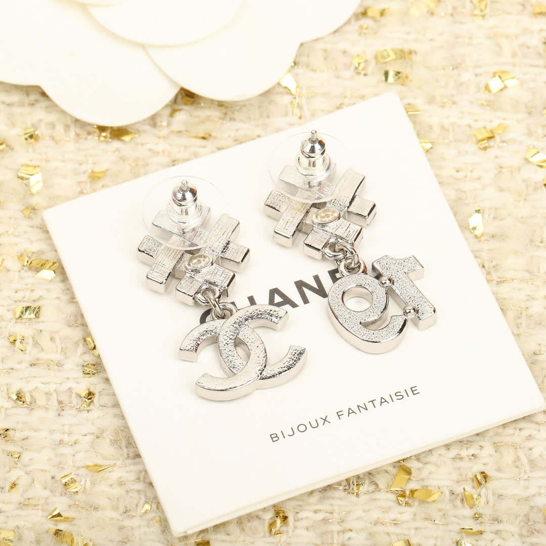Chanel CC Logo Earrings