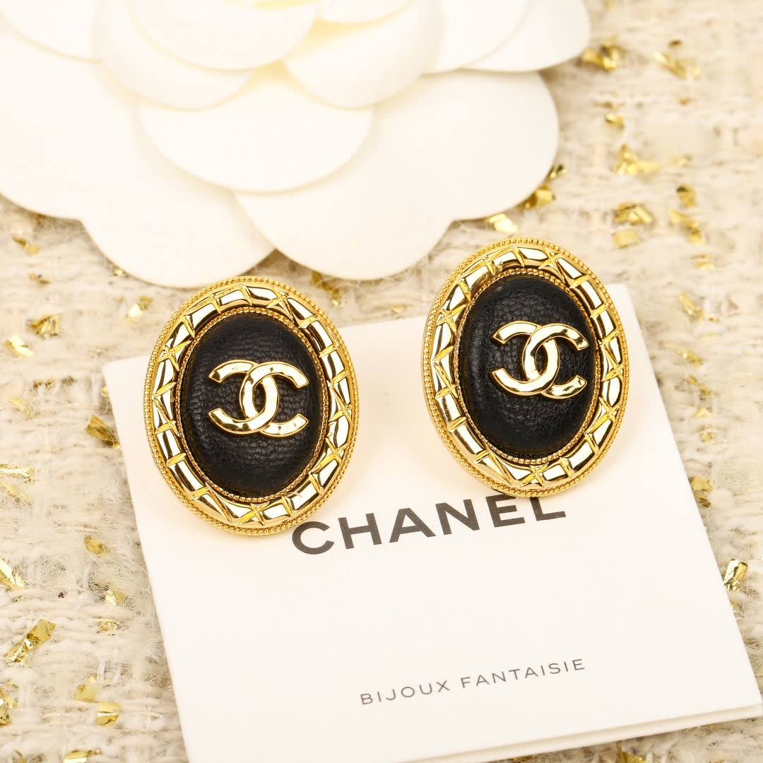 Chanel CC Logo Earrings
