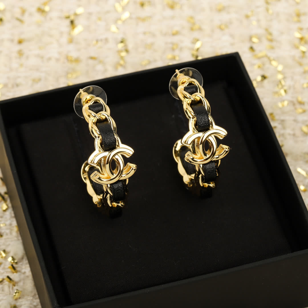 Chanel Gold Tone Earrings