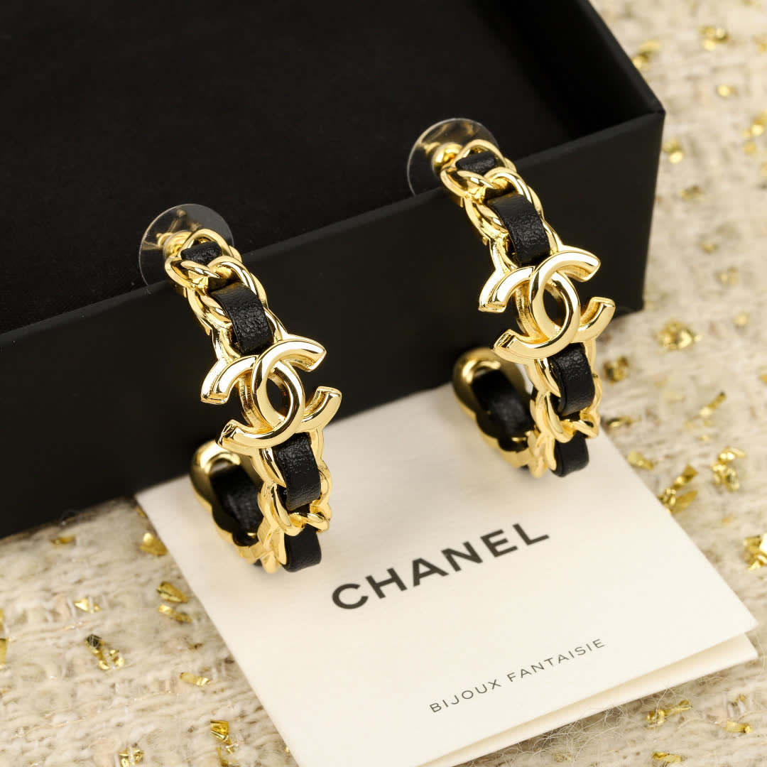 Chanel Gold Tone Earrings