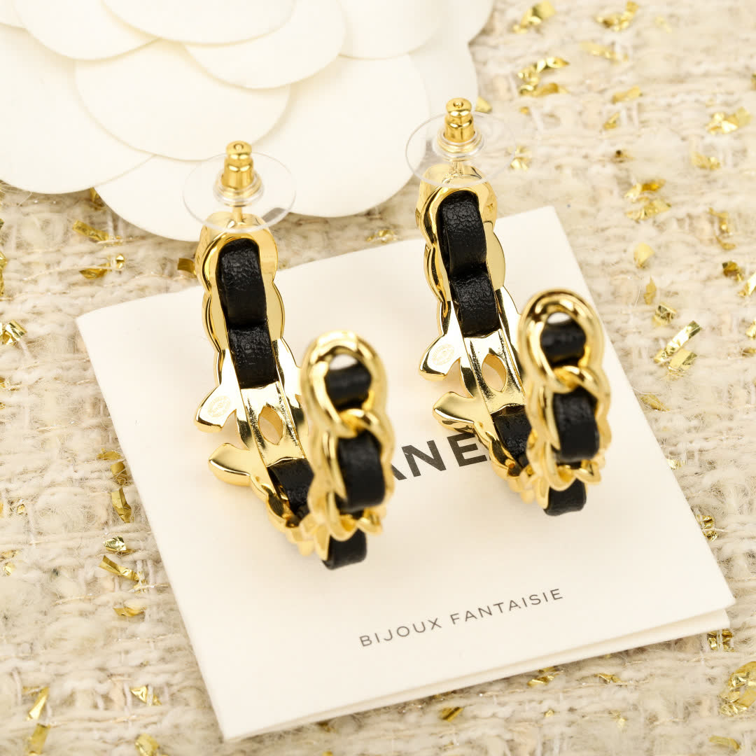 Chanel Gold Tone Earrings