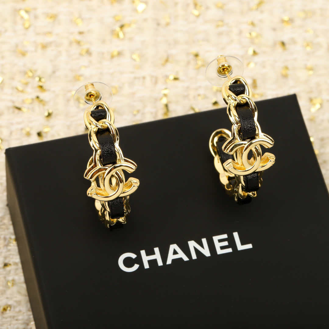 Chanel Gold Tone Earrings