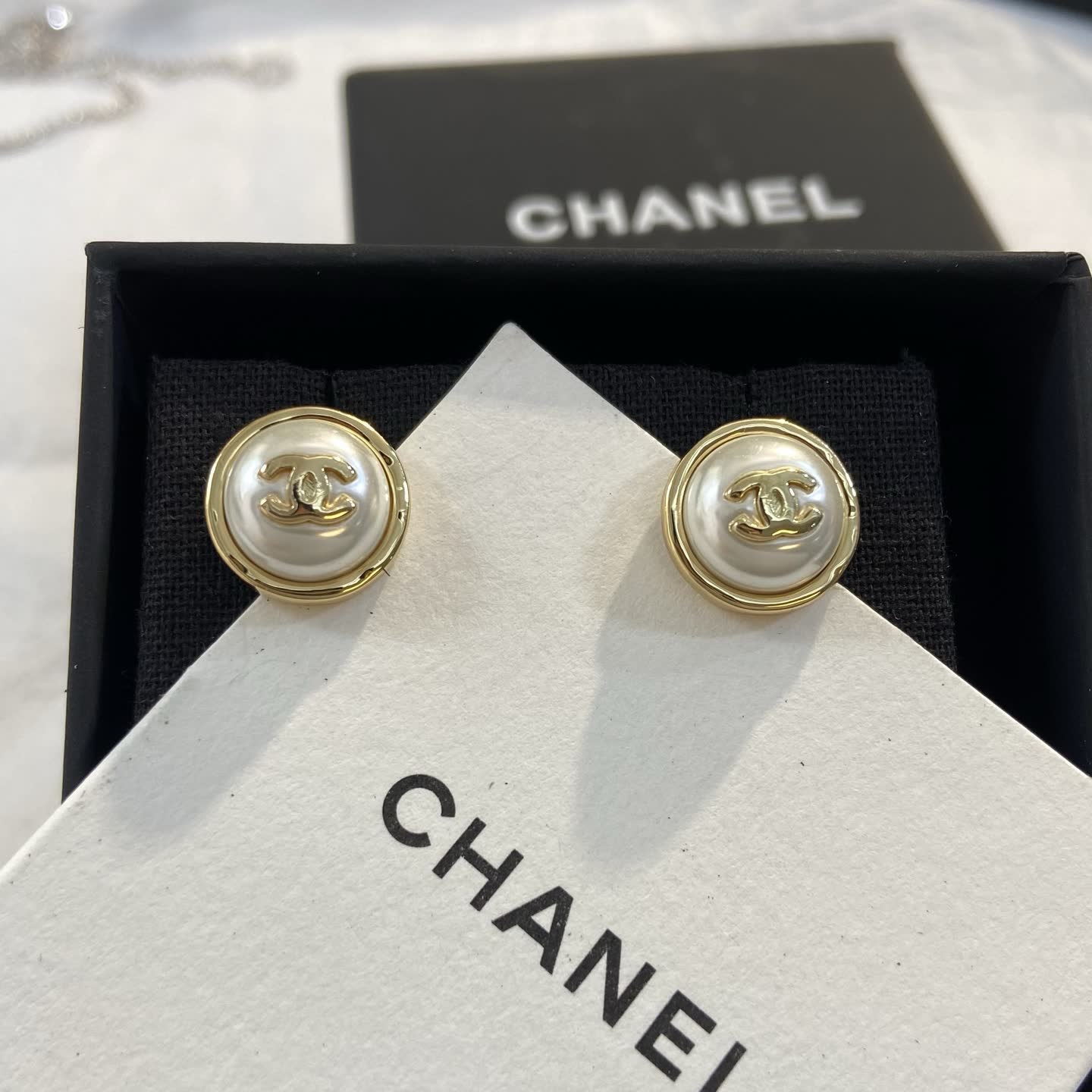 Chanel Pearl Stud Earrings