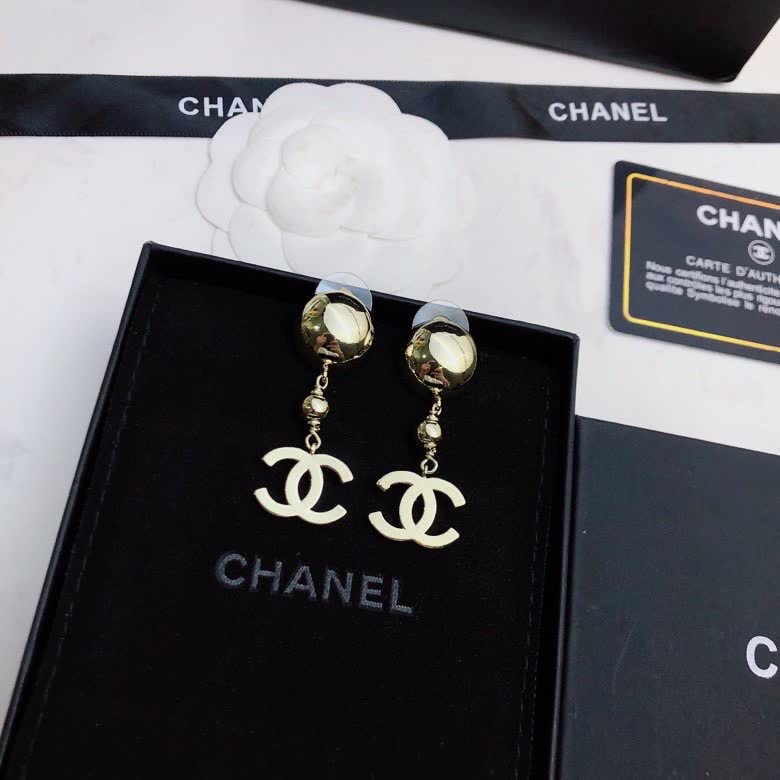 Chanel CC Logo Drop Earrings Chanel CC Logo Drop Earrings