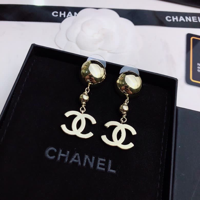 Chanel CC Logo Drop Earrings