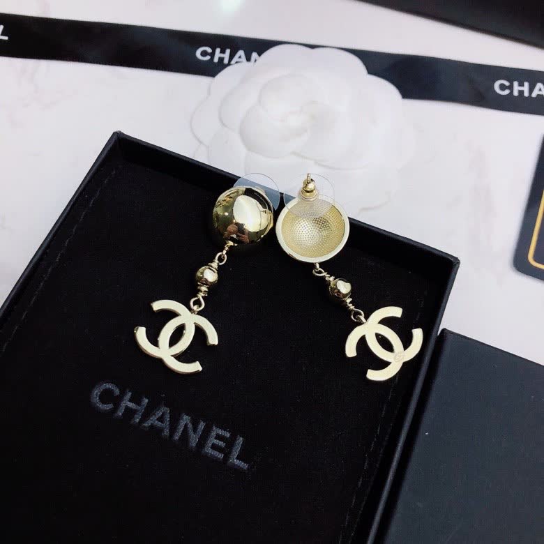 Chanel CC Logo Drop Earrings