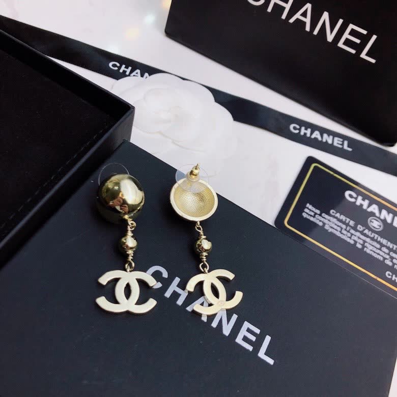 Chanel CC Logo Drop Earrings