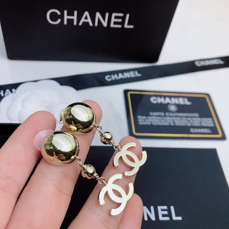 Chanel CC Logo Drop Earrings
