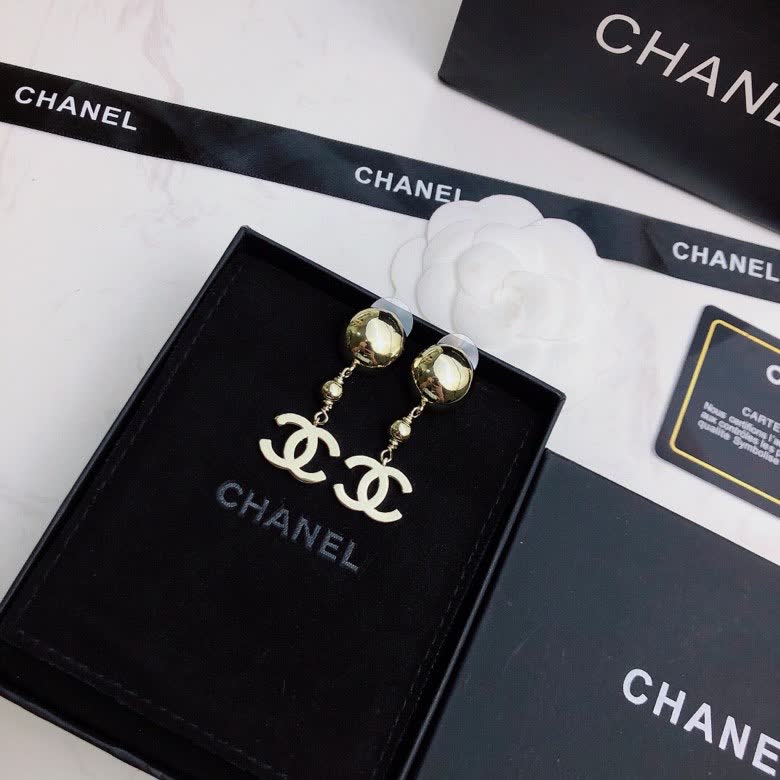 Chanel CC Logo Drop Earrings