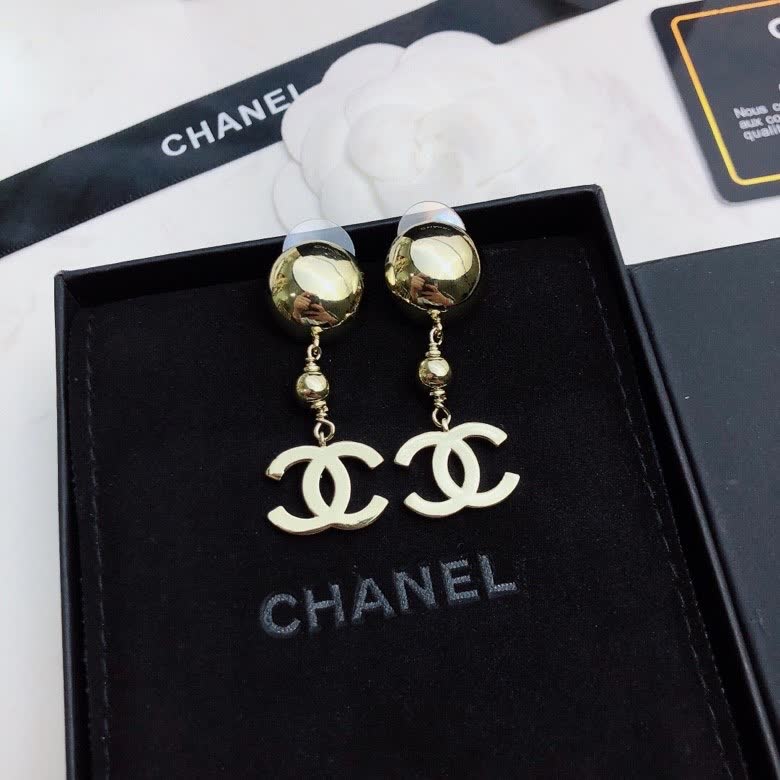Chanel CC Logo Drop Earrings