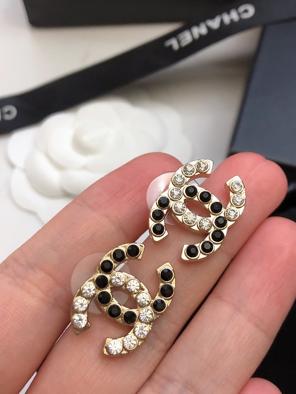 Chanel CC Logo Earrings