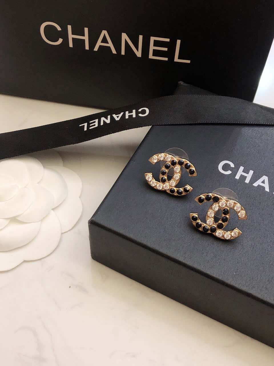 Chanel CC Logo Earrings