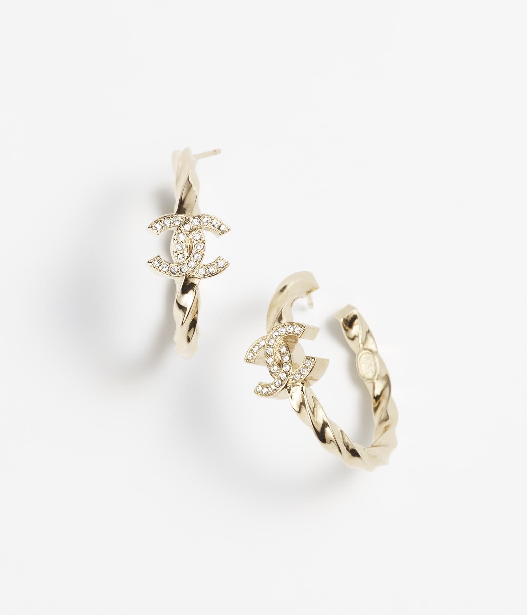 Chanel CC Logo Hoop Earrings Chanel CC Logo Hoop Earrings