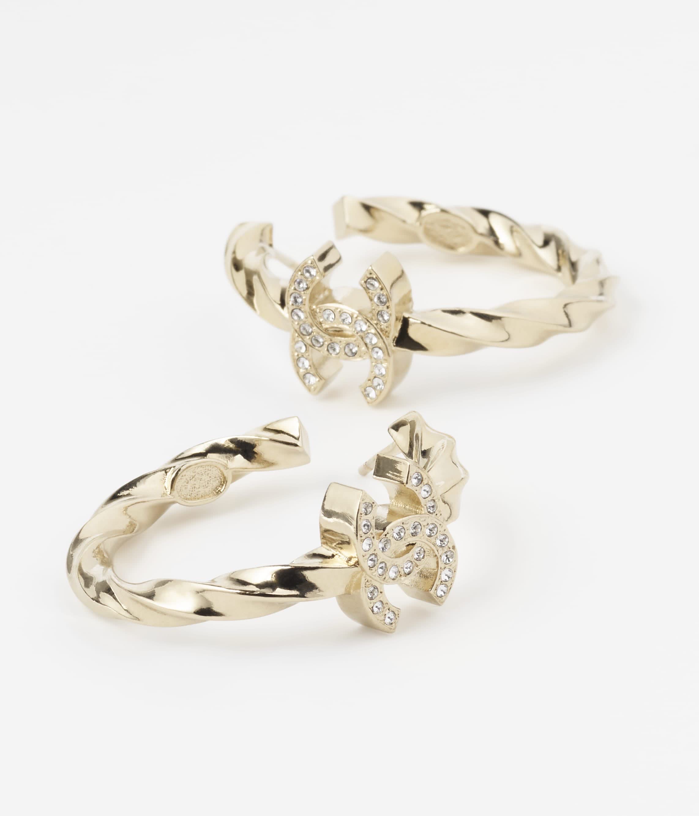 Chanel CC Logo Hoop Earrings