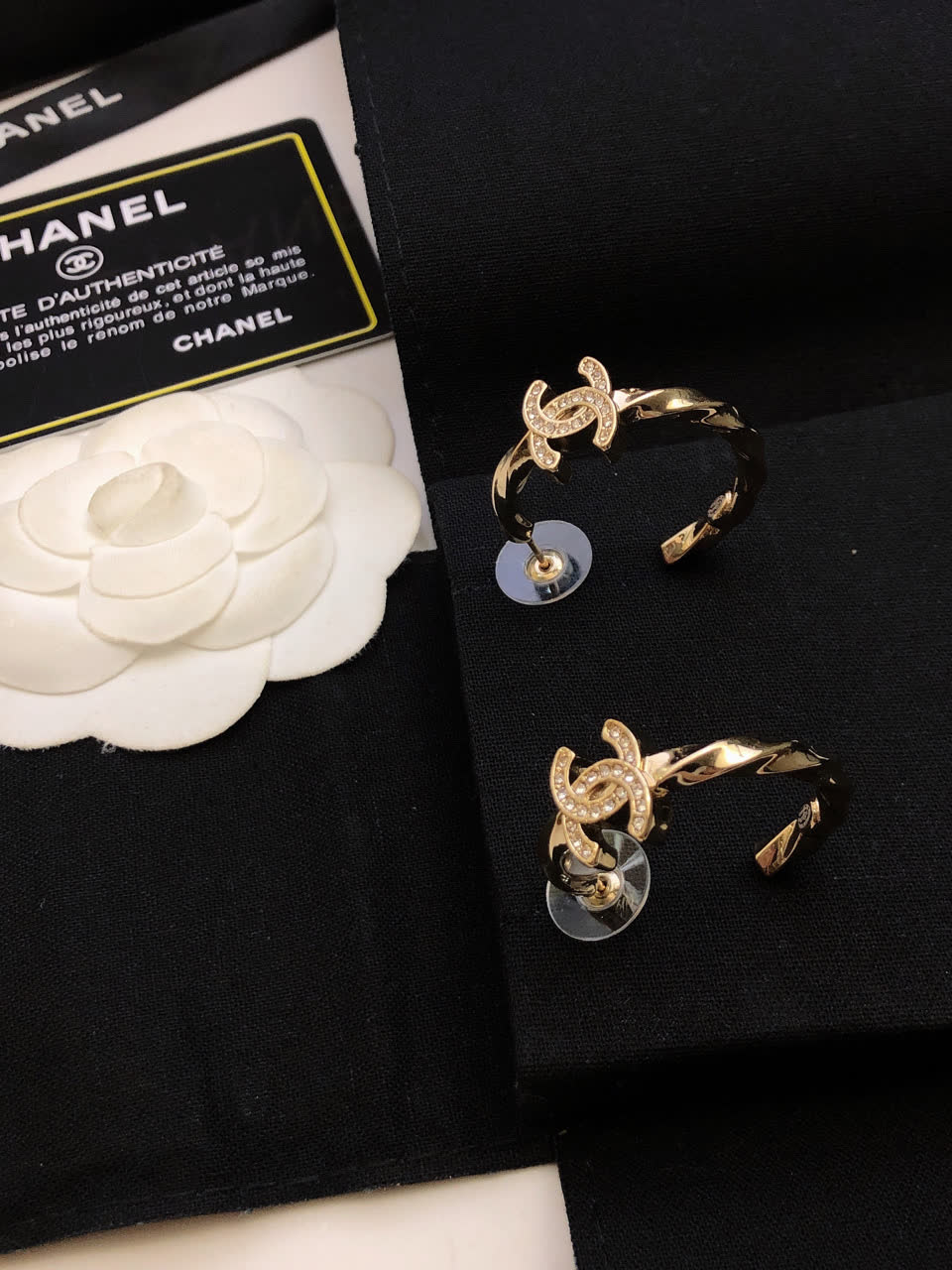 Chanel CC Logo Hoop Earrings