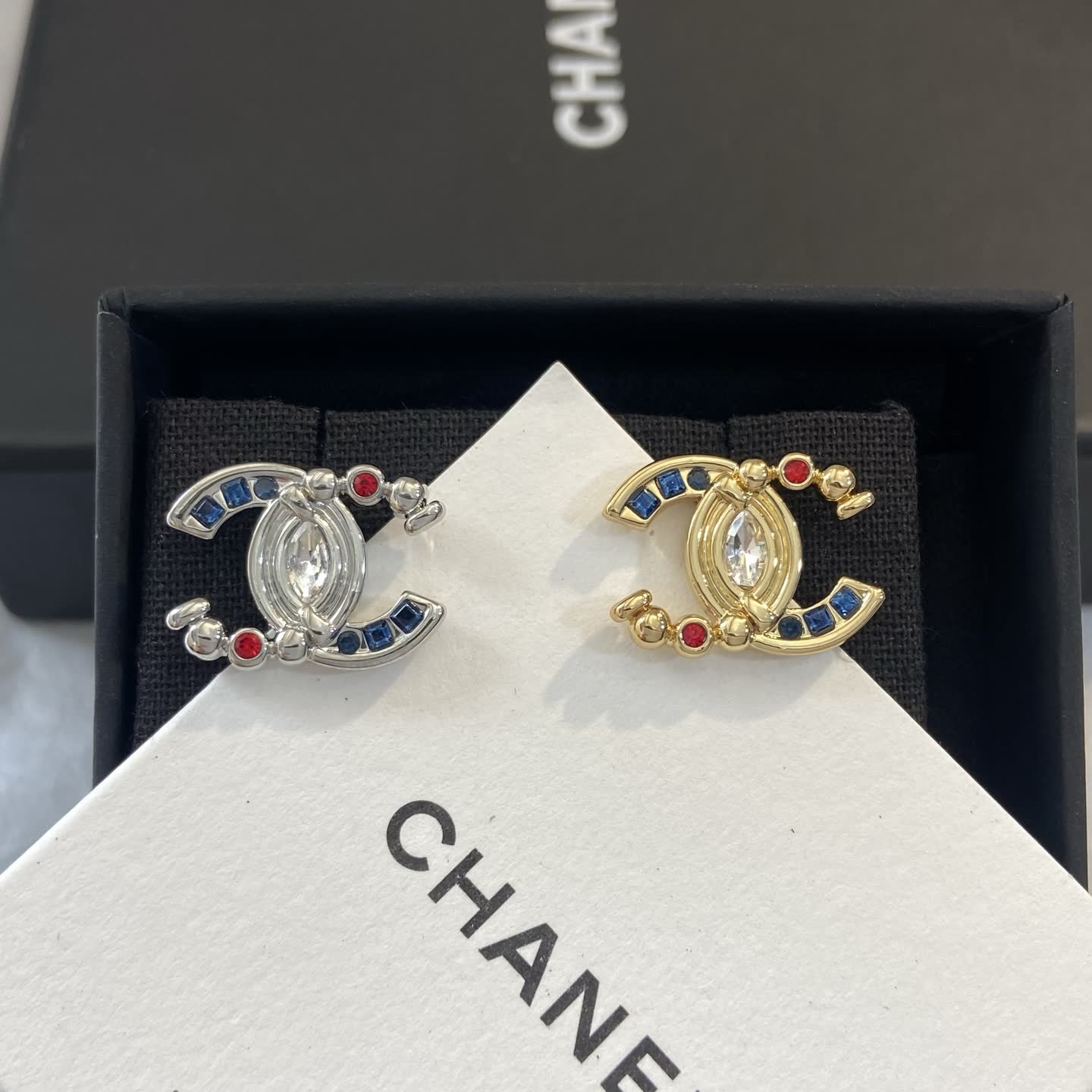Chanel CC Logo Stud Earrings