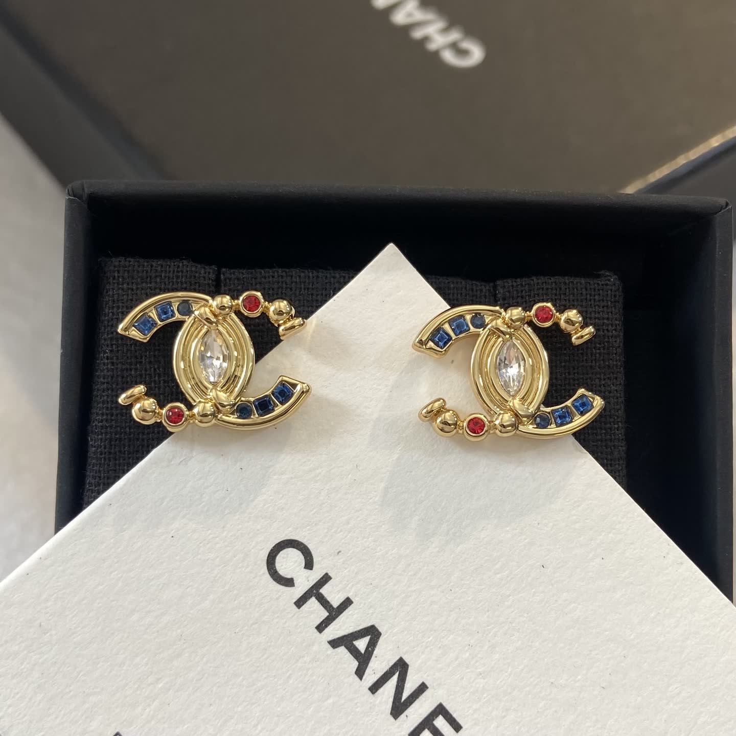 Chanel CC Logo Stud Earrings